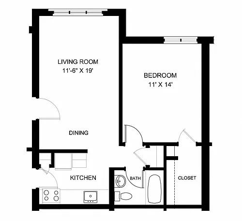 Floor plan One Bedroom