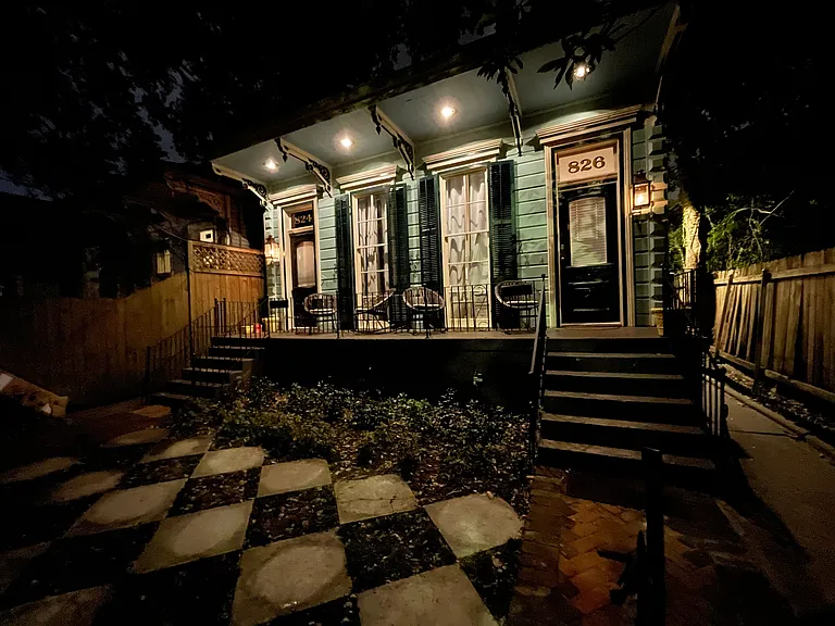 House is nicely lit at night time for easy entry
