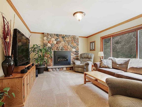 Family room with fireplace