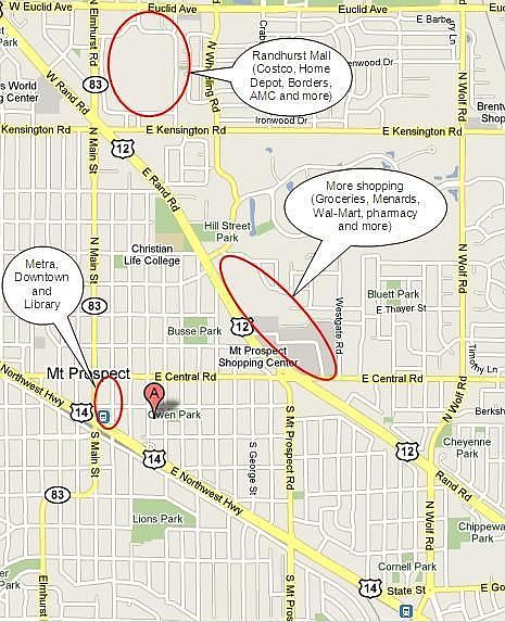 Awesome location near Mount Prospect downtown.
