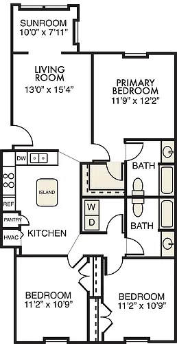 Floor plan 3 Bed 2 Bath