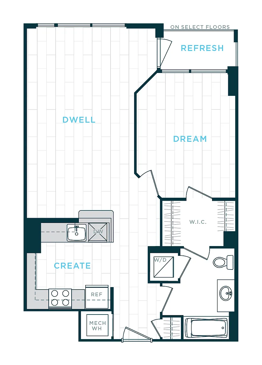 Floor plan 1 Bed/1 Bath sl-a11a