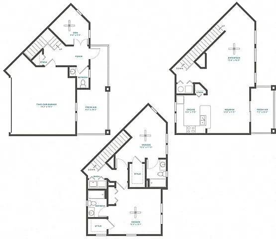 Floor plan 2J Den Townhome Renovation 2