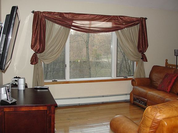 Living room with view of lake