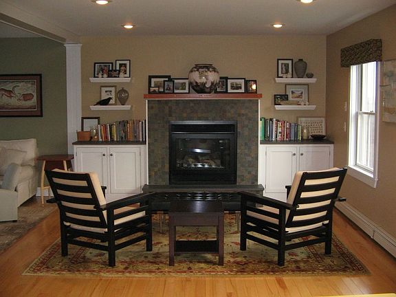 Gas fireplace & cabinets