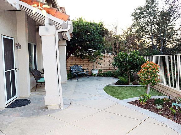 View of the front yard from the entry gate
