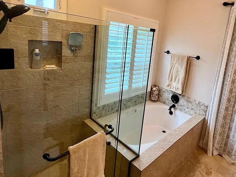 Master bathroom shower and tub
