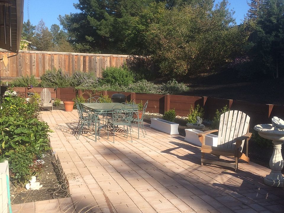 beautiful patio and fenced private backyard
