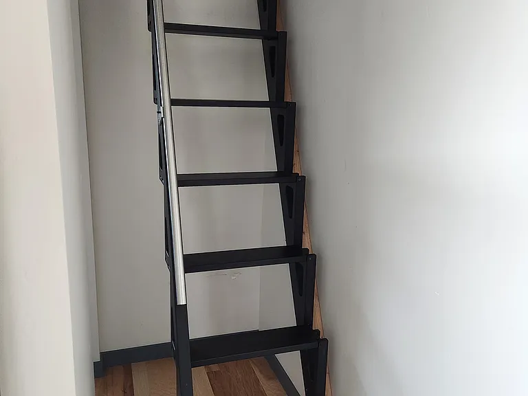 These are the stairs used to access the loft/office.