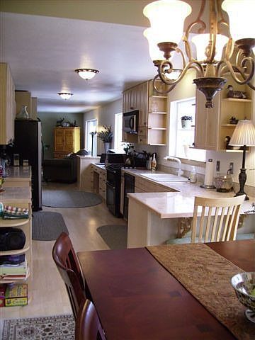 brand new kitchen with marble countertops