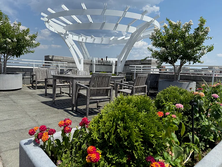 rooftop patio set has since been replaced, after this photo was taken.