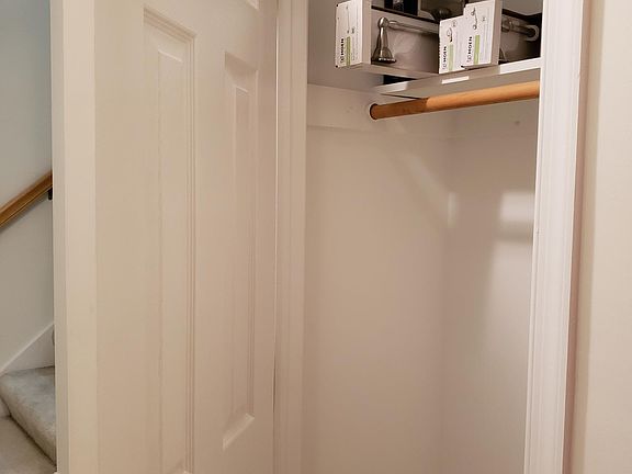 downstairs coat closet, just inside the front door