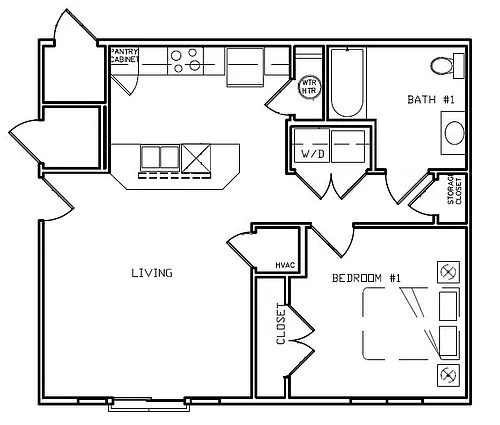 Floor plan One bedroom 60%