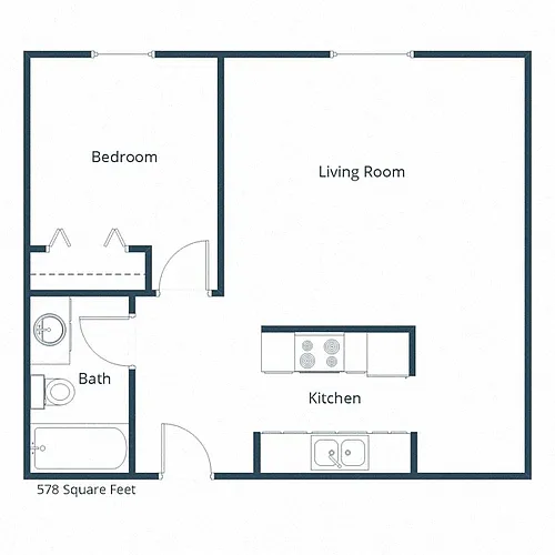 Floor plan One Bedroom 11A