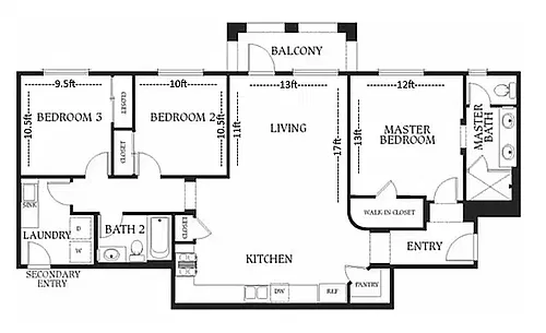 Floor plan 3 Bedroom A