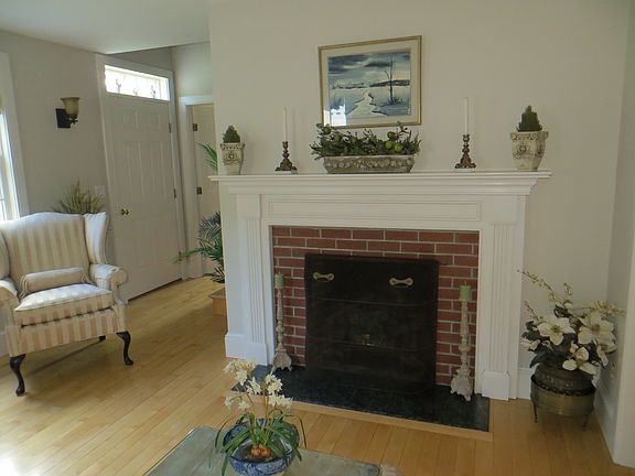 Cozy woodburning fireplace