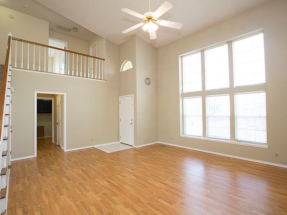 Tall windows and high vaulted ceiling