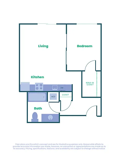 Floor plan The Teel - 1x1 - B3