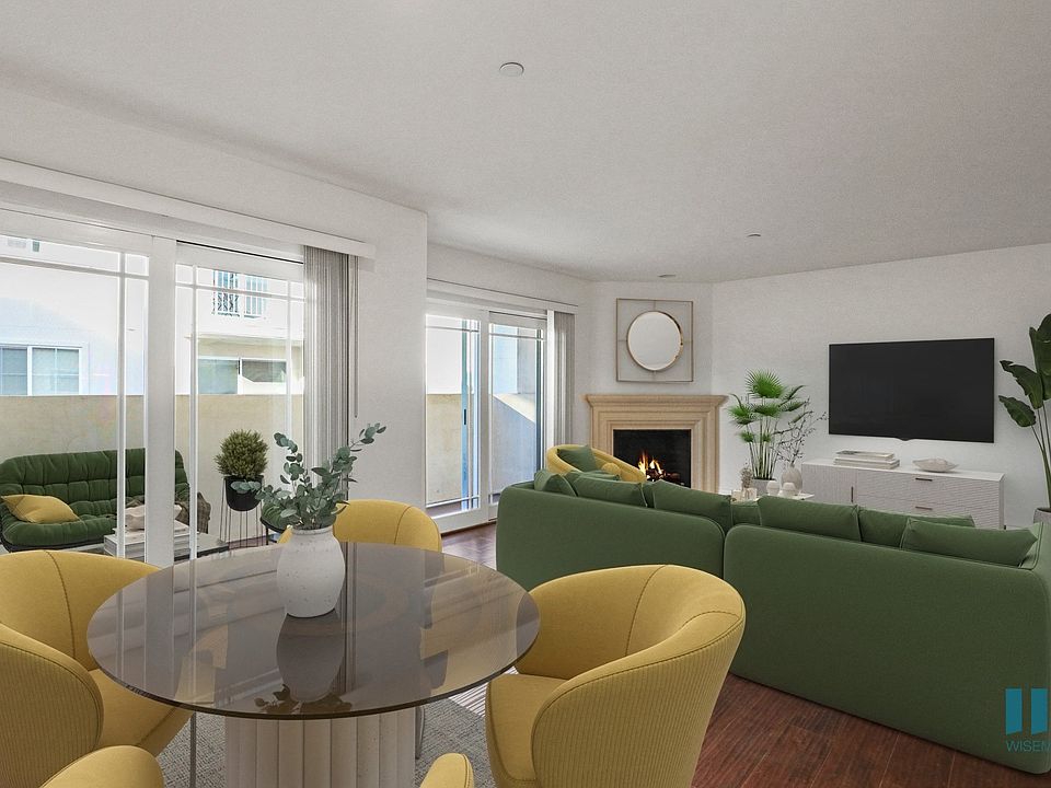 Large-Size Living and Dining Room Space with Vinyl Flooring and Patio