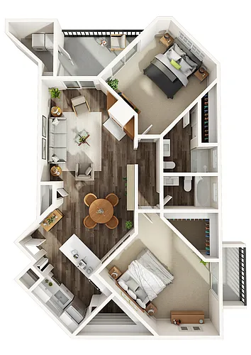Floor plan 2x2 Large W/D