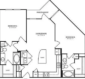 Landmark On Lovers - B1-3 - 2 Beds - 2 Baths - 1018 Sq. ft.
