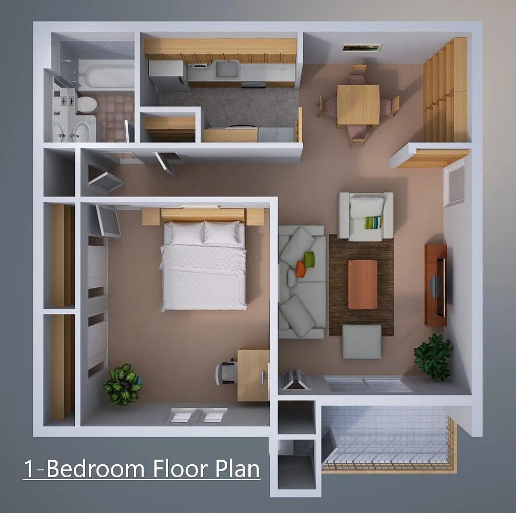 Floor plan One-Bedroom Apartment