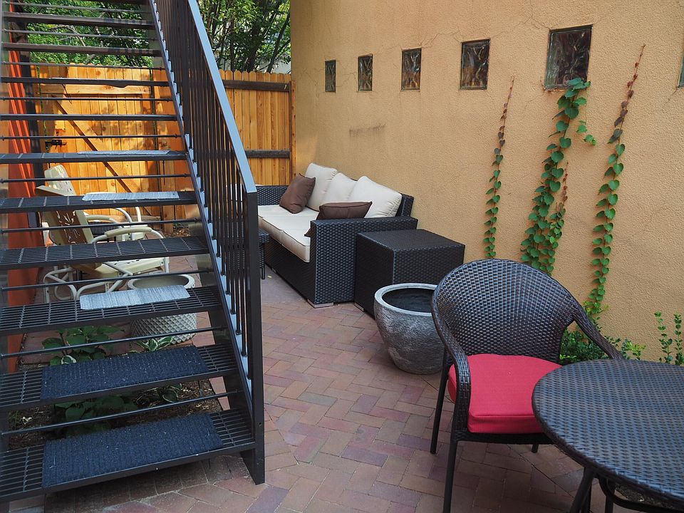 Outdoor patio area & table for hanging out.