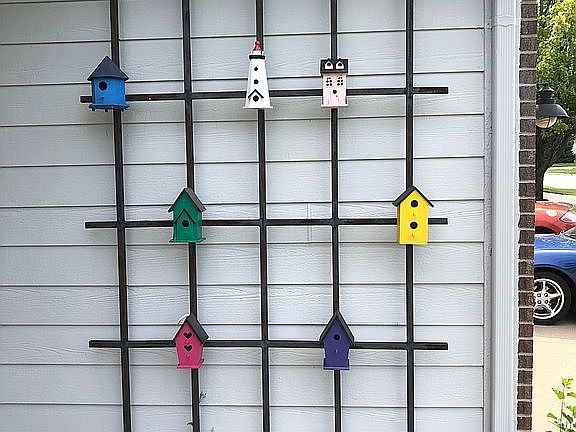 Trellis along garage.