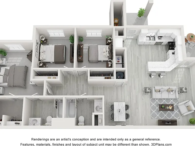 A photo of our 3x2 floor plan, The Cobalt.