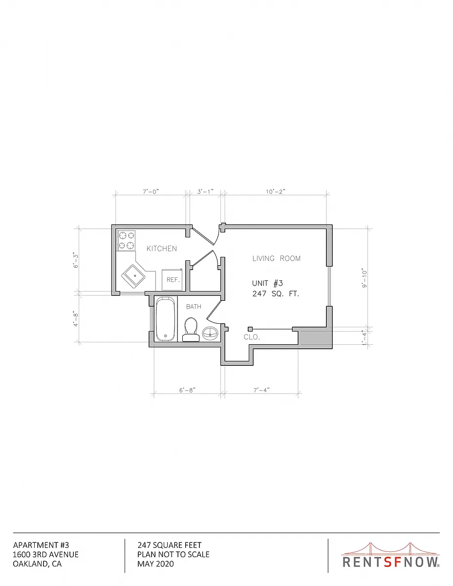 Floor plan Studio 1 Bath Apartment