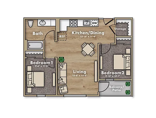 Floor plan 2 Bedroom
