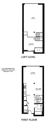 Floor plan 1X2 Loft - Ground Level with Patio