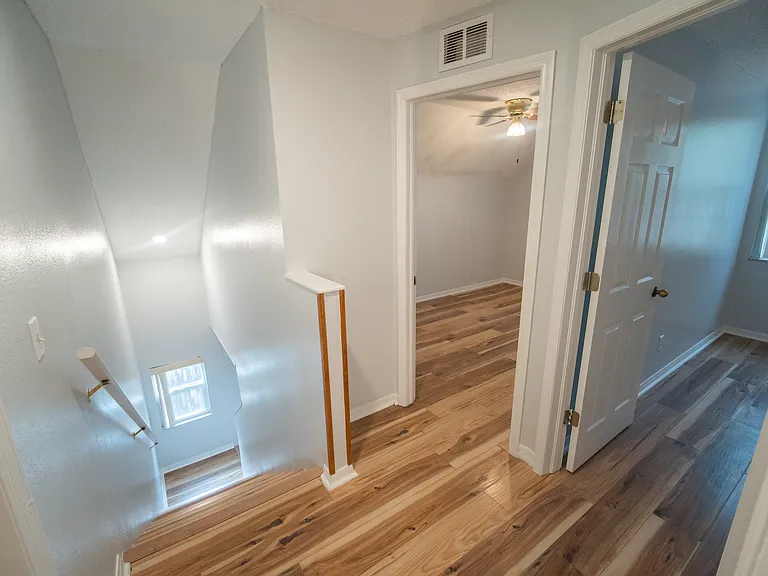 Upstairs features 3 bedrooms and a common bathroom
