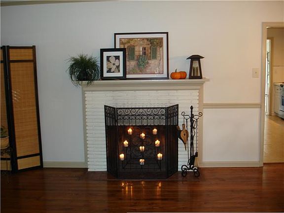Brick Fireplace in Living Room