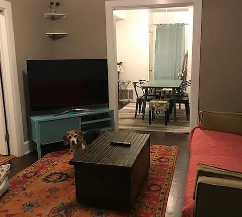 Front entry, living room