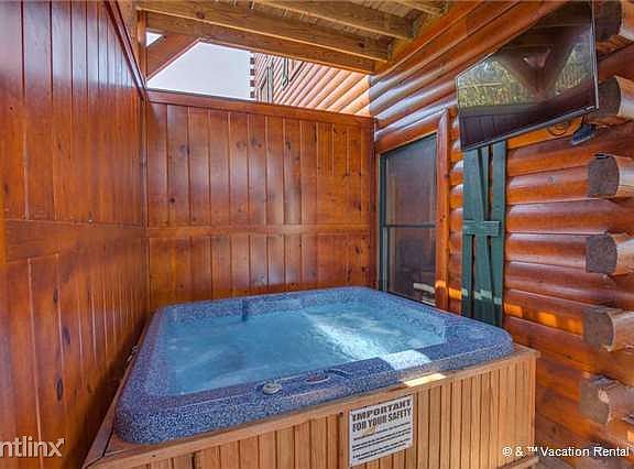 A hot tub on a covered porchbliss!