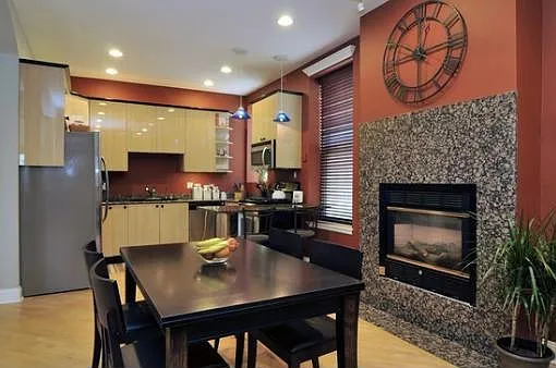 Open Kitchen / Dining Area w/Fireplace