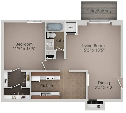 Floor plan 1 Bedroom