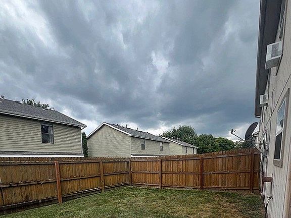 Fenced in backyard