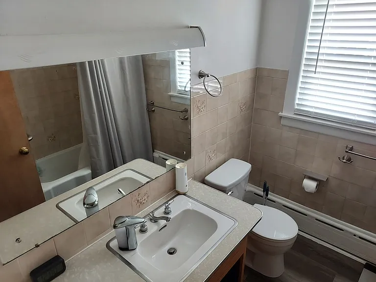 Recently refurbished bathroom.
