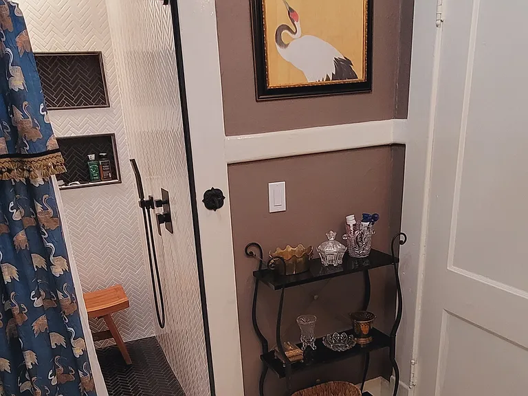 New rainfall shower in first floor bathroom between front and back bedrooms