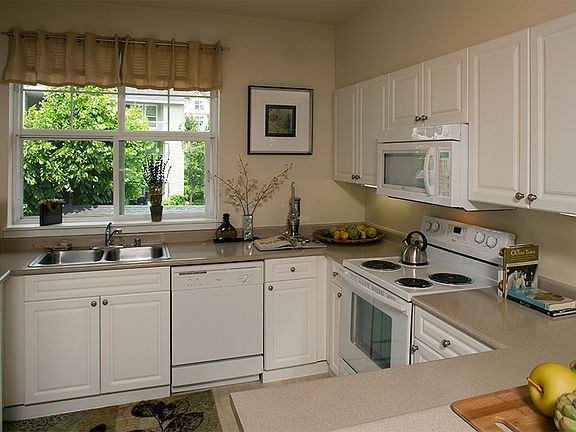 Fully-equipped kitchen with large window for optimal lighting
