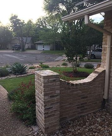View from the front courtyard looking onto the cul-de-sac.