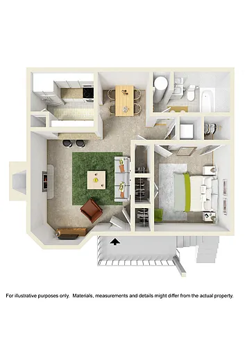 Floor plan Small 1 Bed