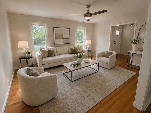 Living room virtually staged