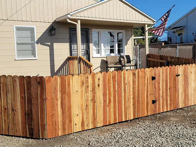 Front - House, porch & fenced yard