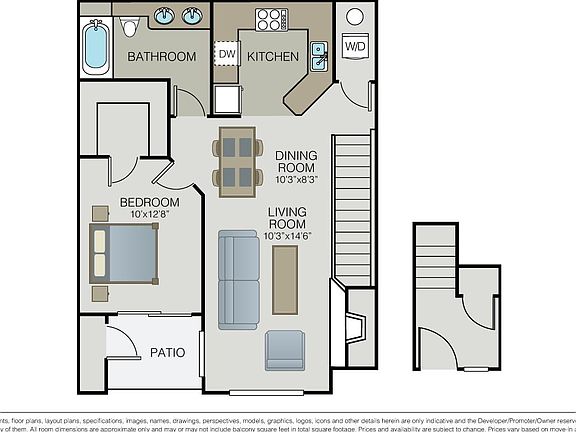 Floor plan complete with entrance and stair case.