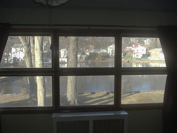 living room facing lake