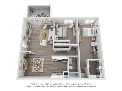 Floor plan 2 Bedroom 1Bathroom