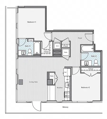Floor plan 2 BR E